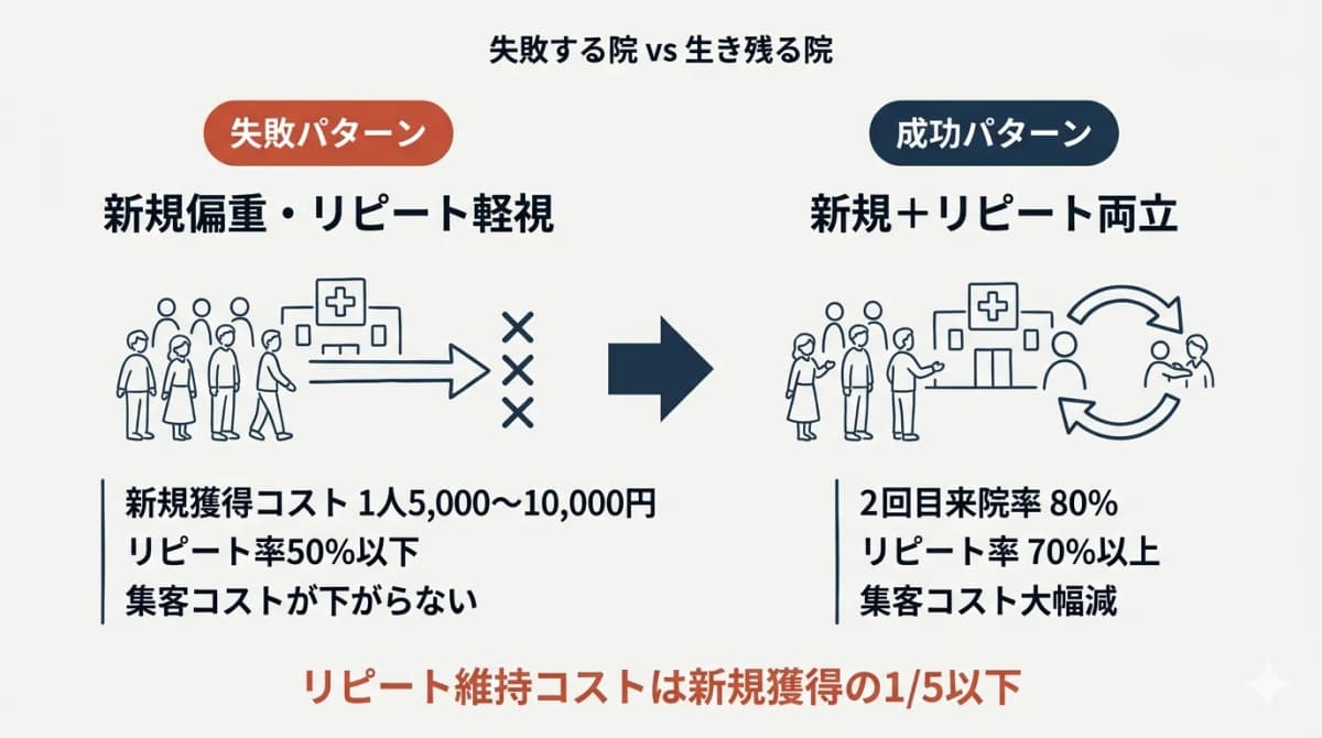 失敗パターンと成功パターンの比較