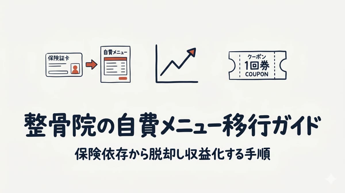 整骨院の自費メニュー移行ガイド|保険診療依存から脱却し収益化する手順【2026年版】