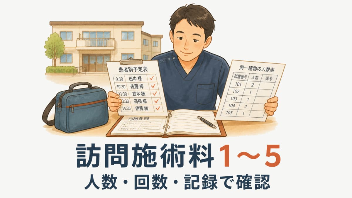 訪問施術料1〜5の算定と記録|鍼灸・マッサージ【2026年】