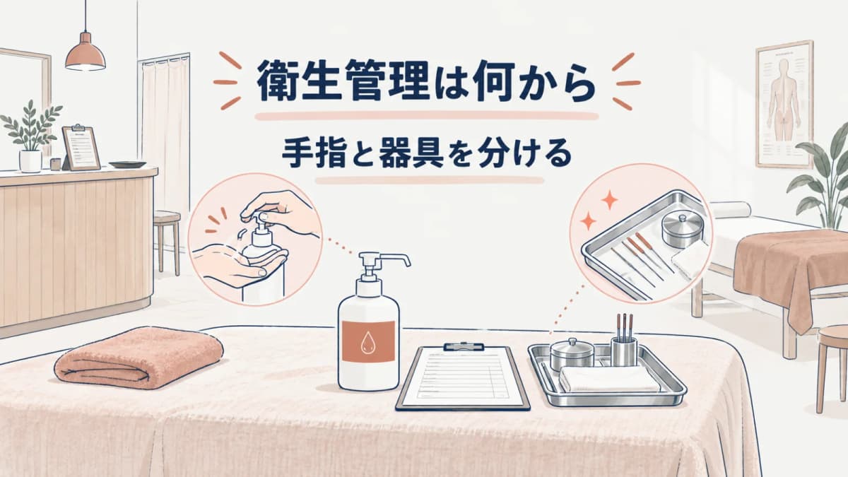 鍼灸院の衛生管理SOP|手指・器具・リネン・環境の点検手順