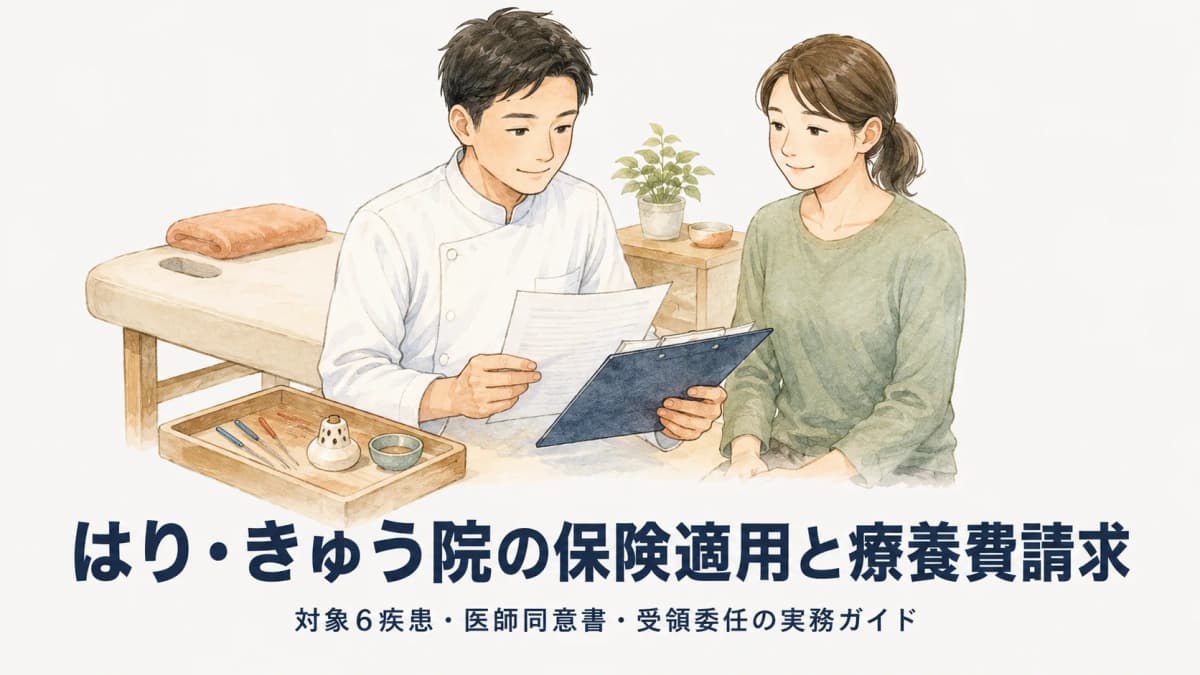 鍼灸院の保険適用と療養費請求|対象6疾患・医師同意書・受領委任の実務ガイド【2026年版】