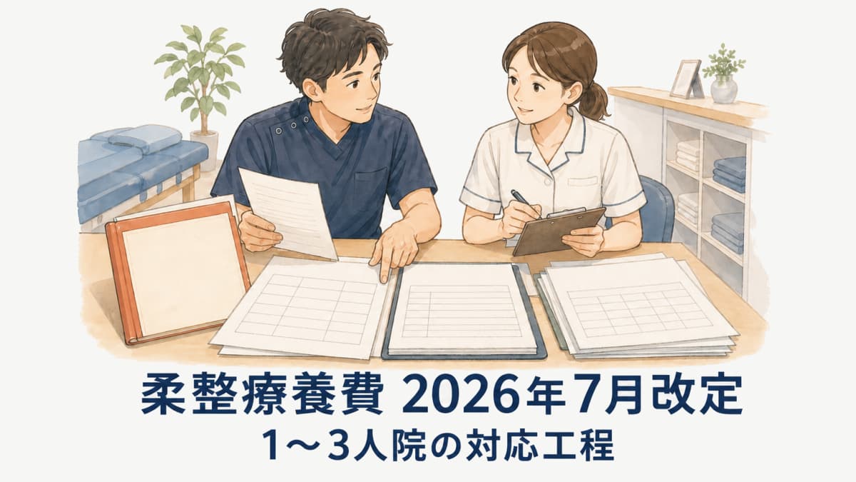 柔整療養費の2026年7月改定|1〜3人院の対応工程