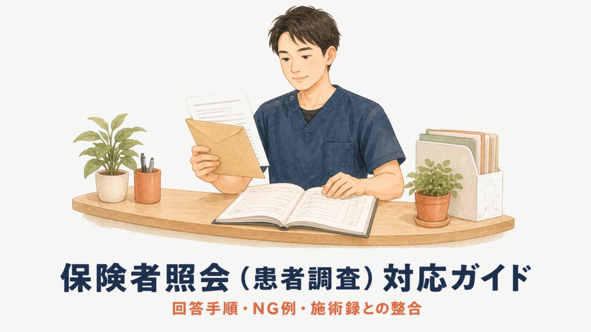 整骨院の保険者照会(患者調査)対応ガイド|回答手順・NG例・施術録との整合【2026年版】