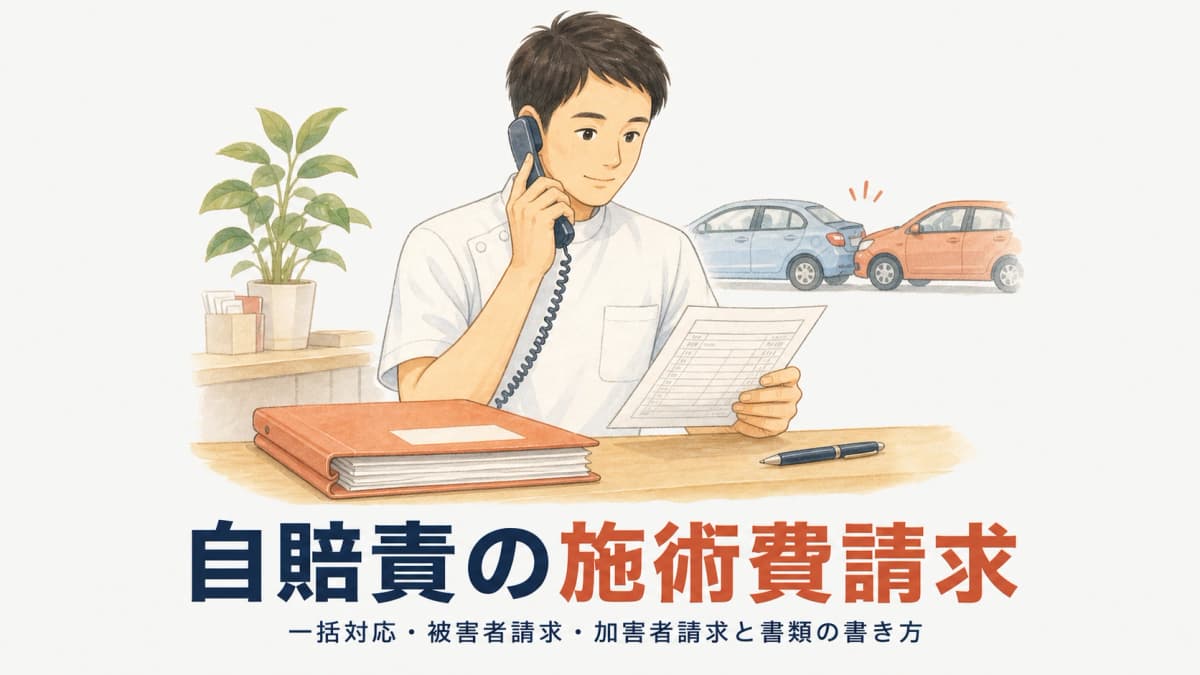 整骨院の自賠責保険 施術費請求ガイド|施術費明細書・施術証明書の書き方と3つの請求方法【2026年版】