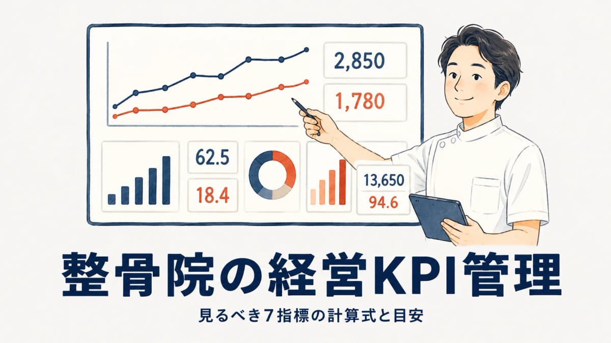 整骨院の経営KPI管理|見るべき7指標の計算式と目安・数値管理術【2026年版】