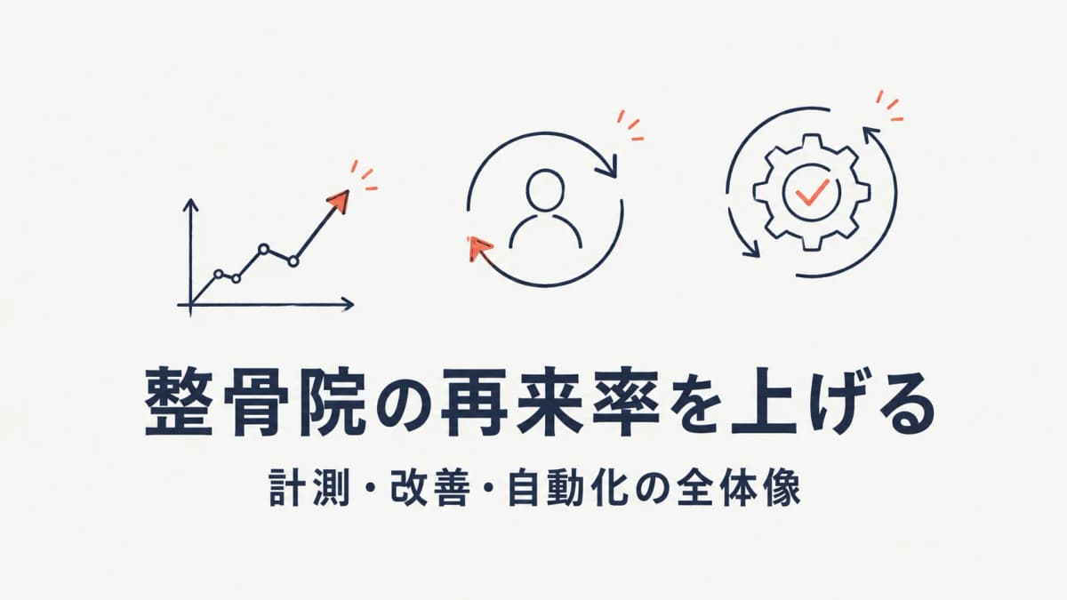整骨院の再来率を上げる患者維持 完全ガイド|計測・改善・自動化の全体像【2026年版】