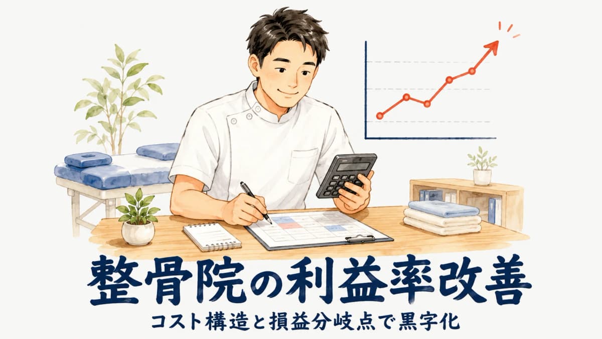 整骨院の利益率改善・黒字化ガイド|コスト構造と収支モデルで赤字脱却