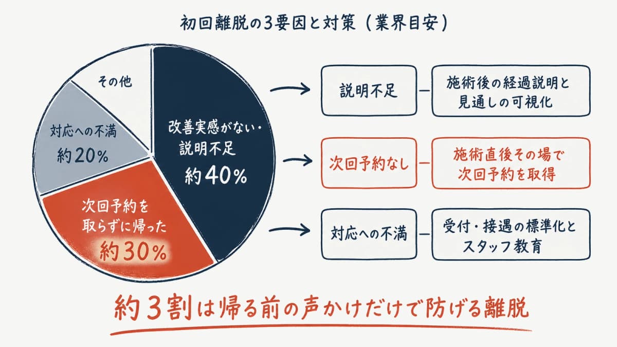 初回離脱の3要因と対策