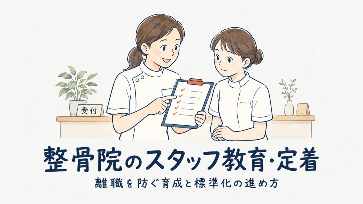 整骨院のスタッフ教育・定着|離職を防ぐ育成と標準化の進め方【2026年版】