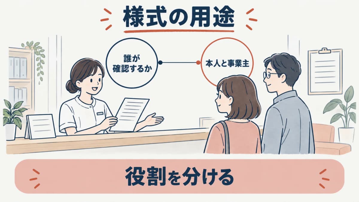 様式第7号(3)の役割を分ける線画