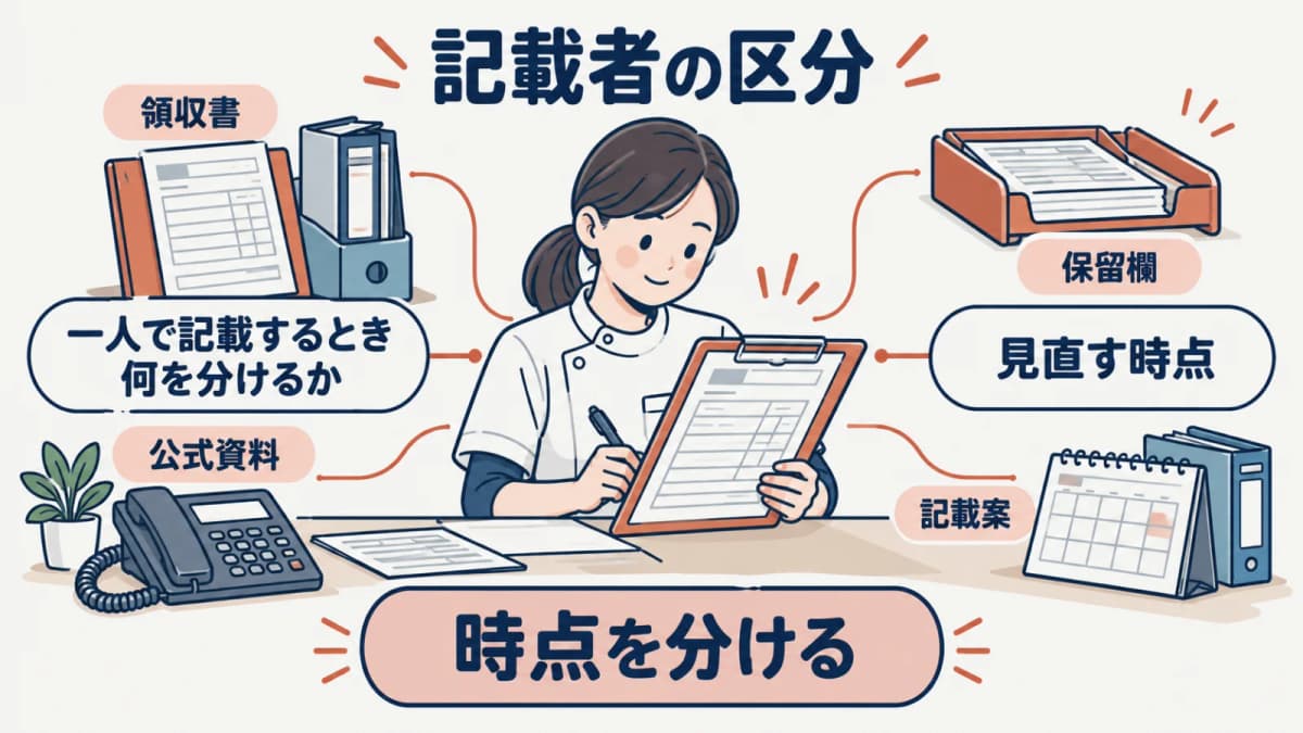 記載する人と確認する人の役割を分けて記録する流れ