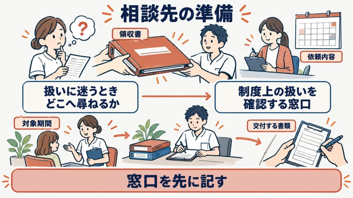 相談先と折り返し方法を受付票に記し推測で説明しない対応