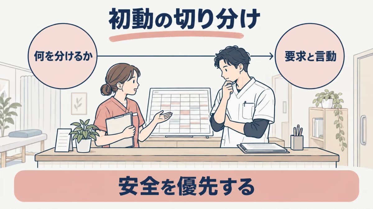 要求内容と言動の態様を切り分ける線画