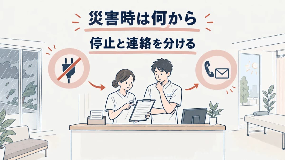 治療院の災害・停電対策|休診判断・患者連絡・予約再開の手順
