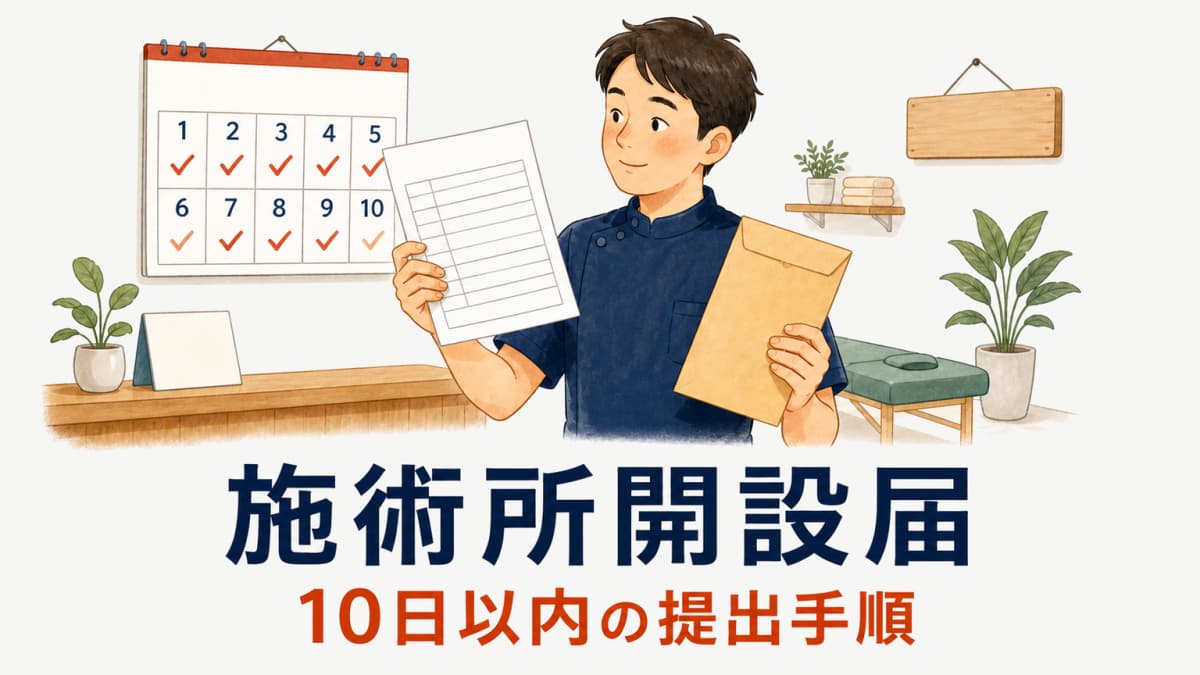 施術所開設届の書き方|柔整・あはきの記載項目と提出手順【2026年版】