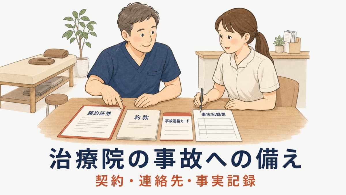 治療院の賠償責任保険と事故への備え|契約確認・連絡・記録