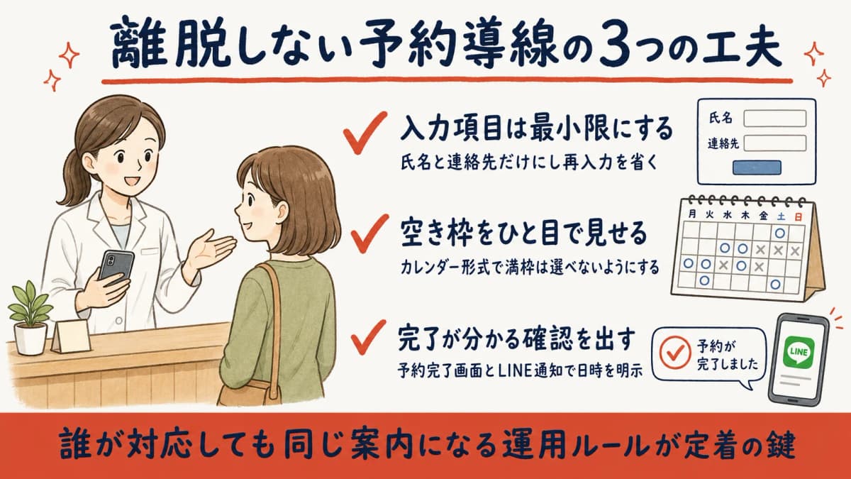 受付フローと離脱しない予約導線のチェックポイント